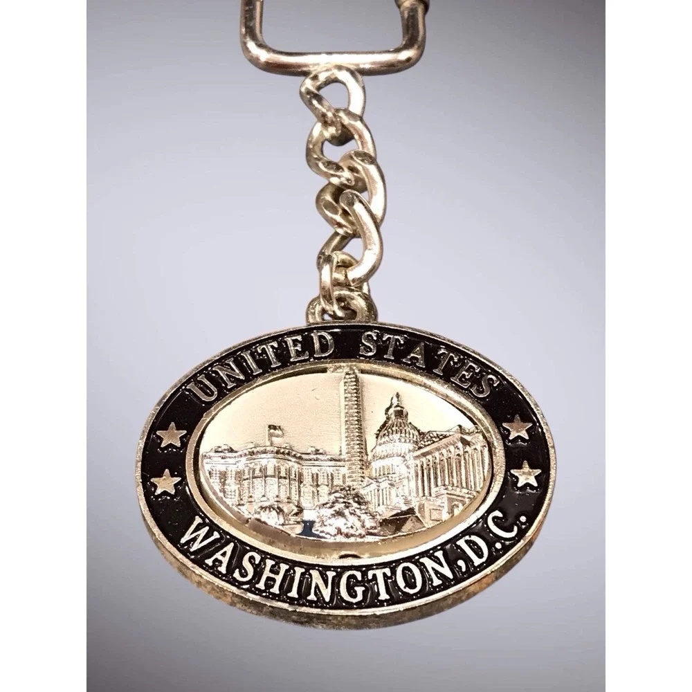 Washington‎ DC Spinner Keychain Vintage United States Spinning Center Souvenir